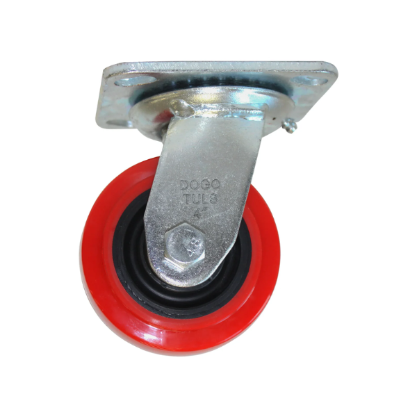 Rodaja PP Negro y PU Rojo Dogotuls Giratoria 4"