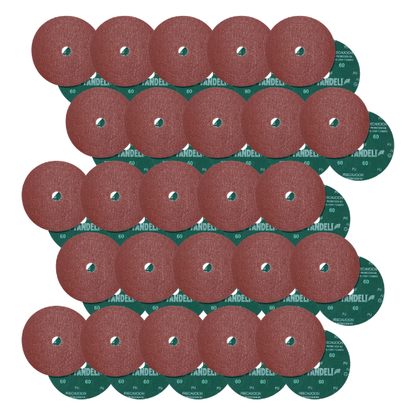 25 piezas Disco de Fibra Fandeli G-88 Plus Grano 080, 7" x 7/8"