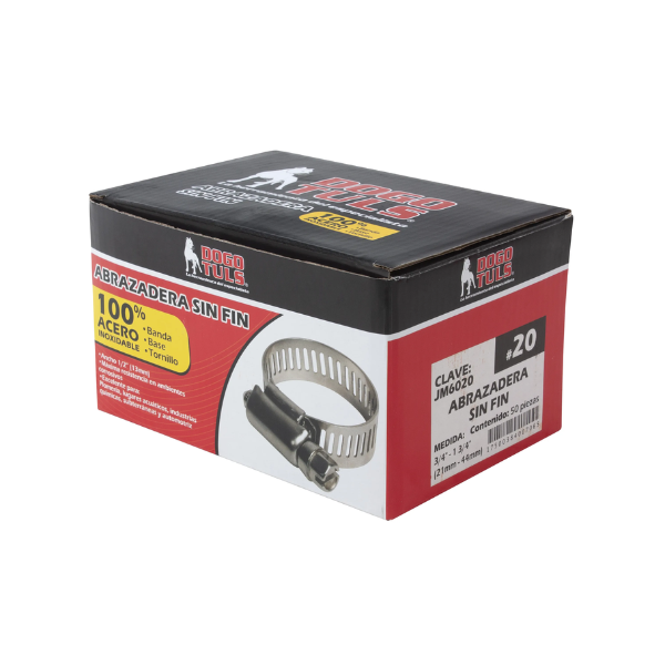 Abrazadera Sinfín #20 Dogotuls Acero Inoxidable