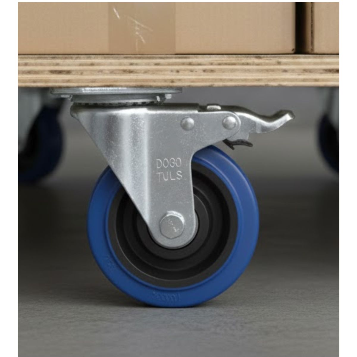 Rodaja Goma Elástica Dogotuls Azul Giratoria Con Freno 3" MarchanteMX