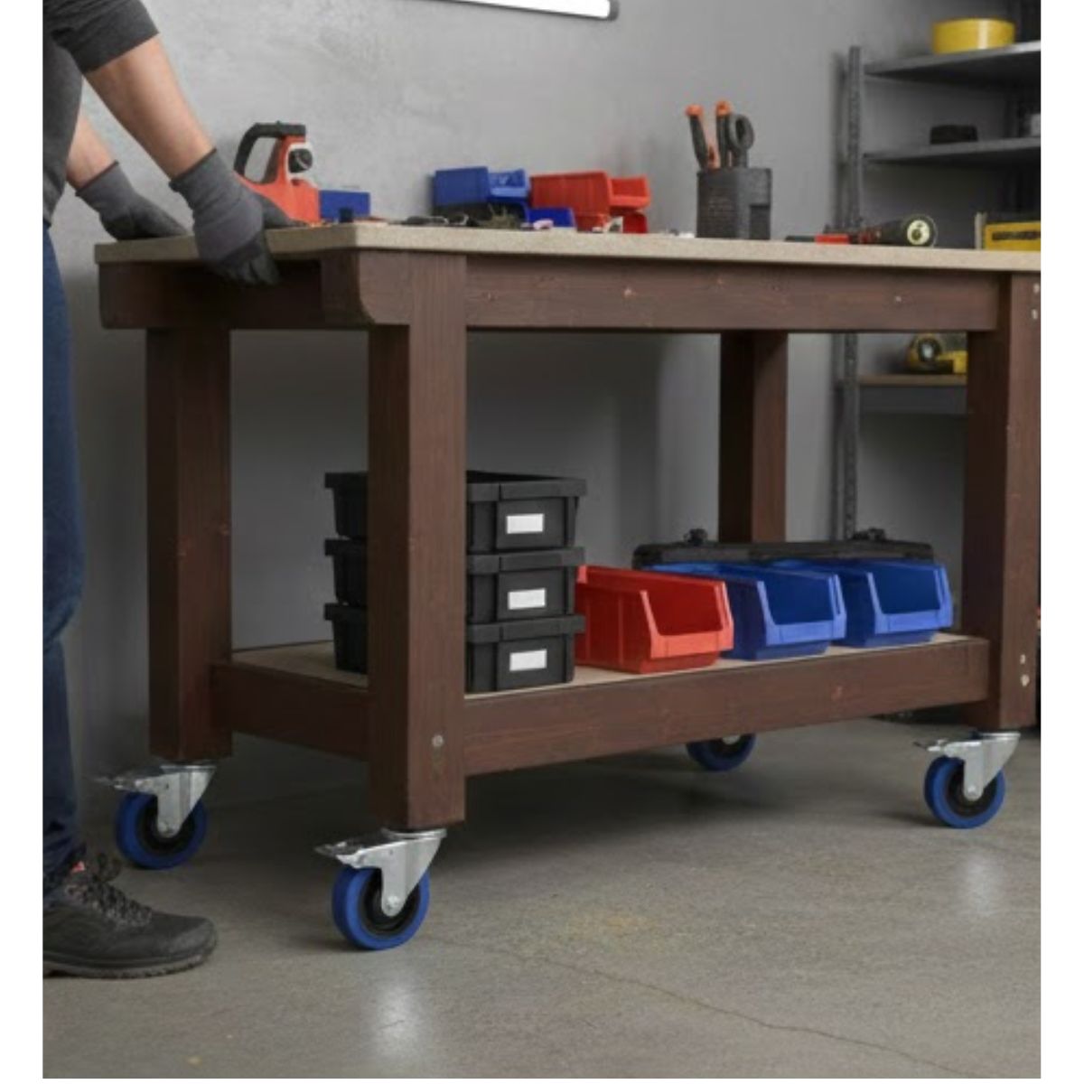 Rodaja Goma Elástica Dogotuls Azul Giratoria Con Freno 3" MarchanteMX