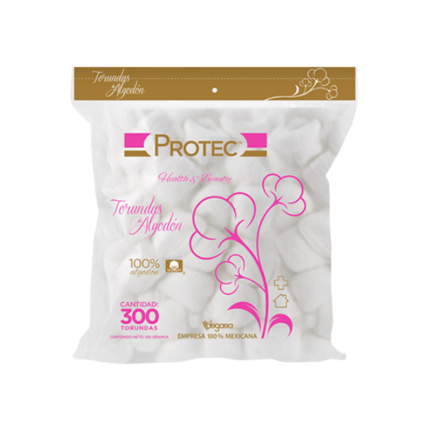 Torundas de Algodón Protec 150g – 300 Bolitas Absorbentes No Estériles