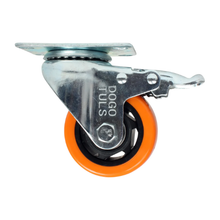 Rodaja PVC 3" Dogotuls Giratoria con Freno, Naranja