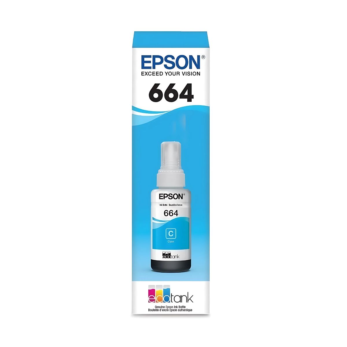 Tinta Para Impresora Epson T664 Color Cian De 70 Ml