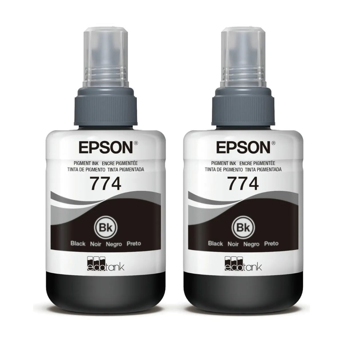 Pack 2 Tintas Epson T774 Original Ecotank Color Negro