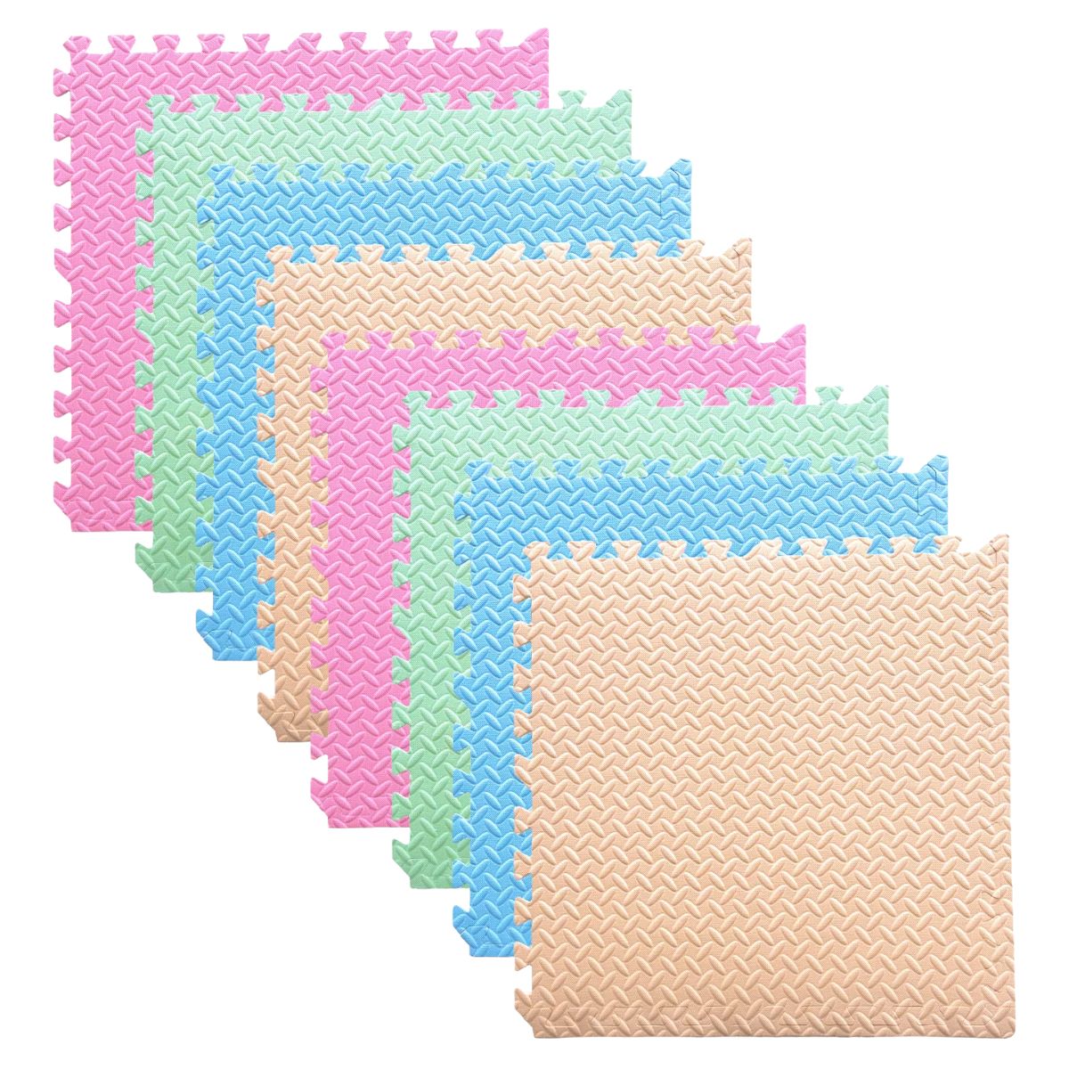 8 Tapetes Foamy Colores Pastel Bebe Gym 60x60cm