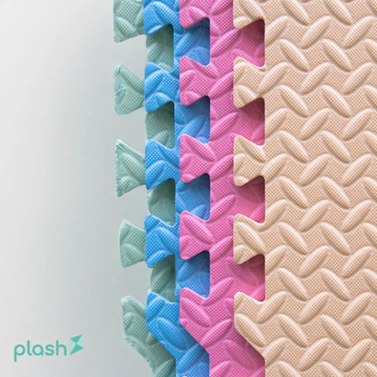Set 4 Tapetes De Foamy Azul Rosa Verde Pastel Blanco - Coveme - contenido