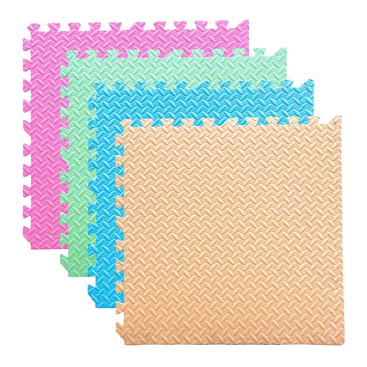 Set 4 Tapetes De Foamy Azul Rosa Verde Pastel Blanco - Coveme - accesorios