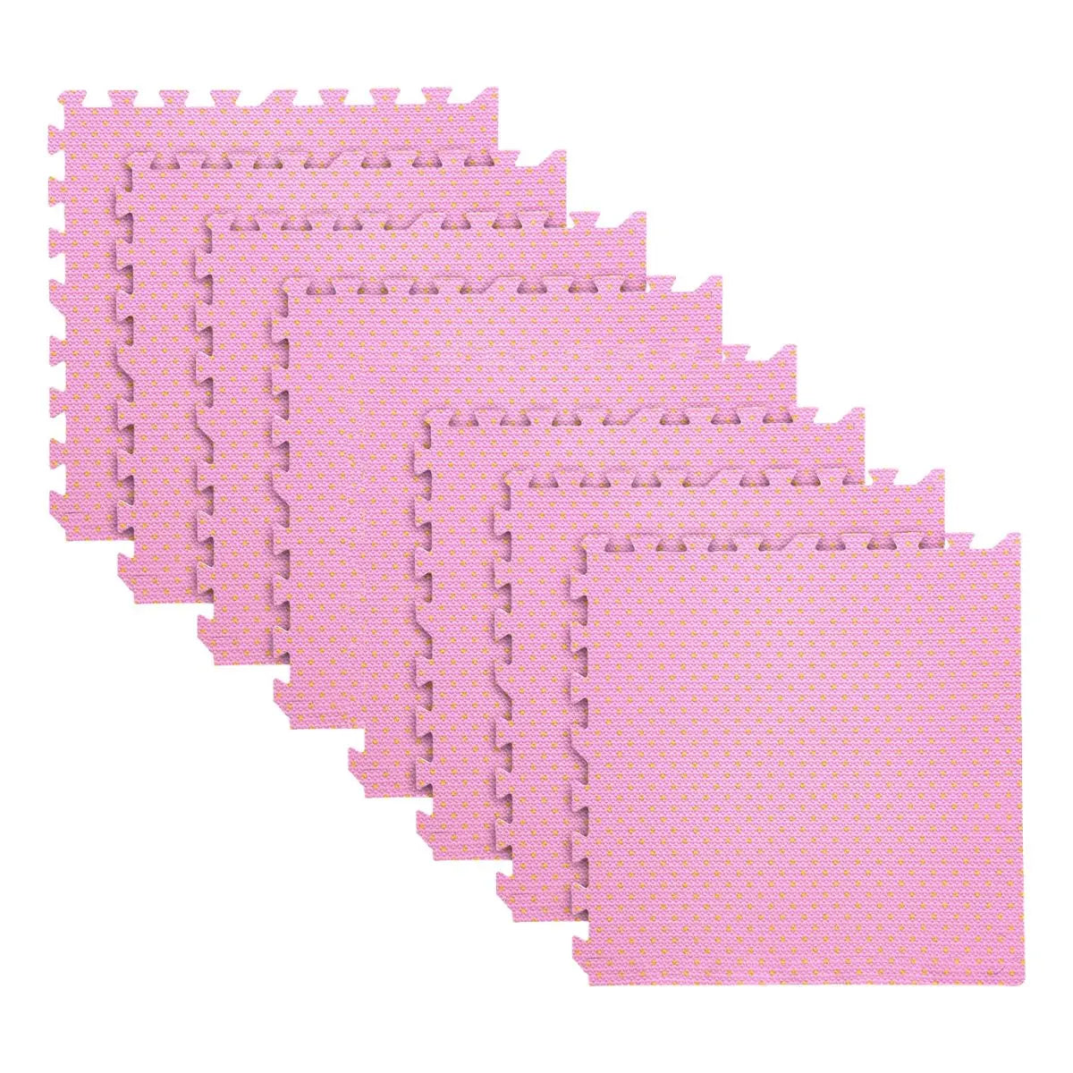 Set 8 pzs Tapetes de Foamy 60x60x1cm (Bolitas Rosa) - IN HOUSE