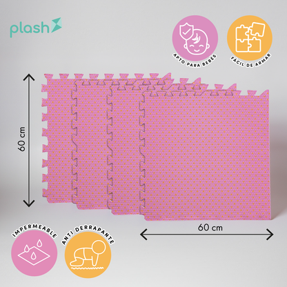 Set 4 Tapetes De Foamy Bolitas Rosa - Marchante MX