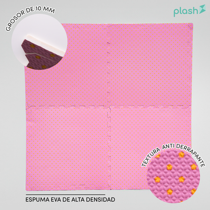 Set 4 Tapetes De Foamy Bolitas Rosa - Marchante MX