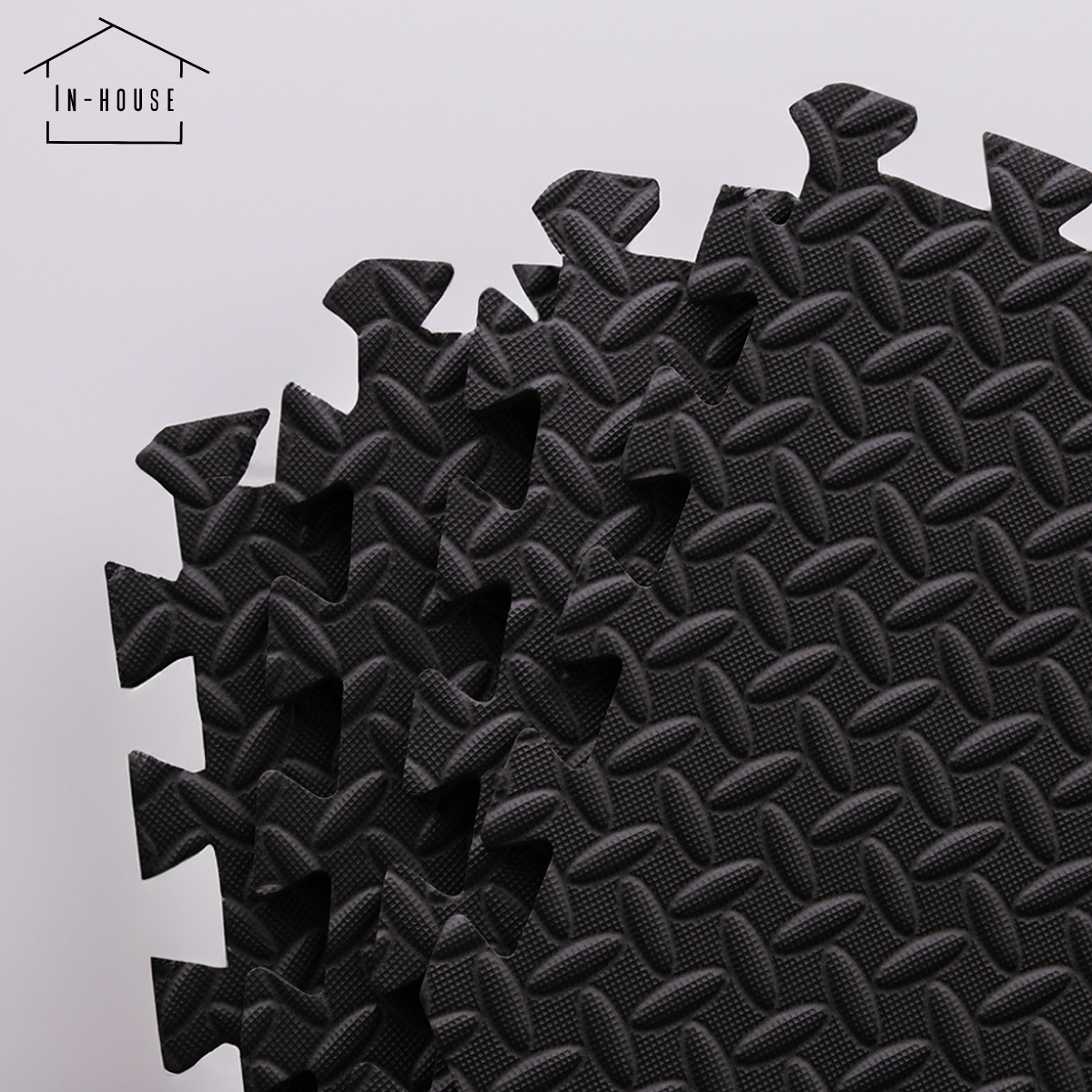 Set 4 Tapetes De Foamy Negro Gym - Marchante MX