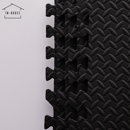 Set 4 Tapetes De Foamy Negro Gym - Marchante MX