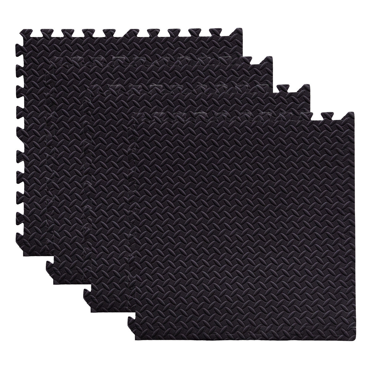 Set 4 Tapetes De Foamy Negro Gym In House