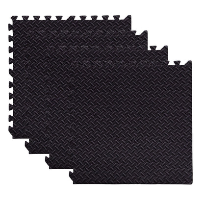 Set 4 Tapetes De Foamy Negro Gym In House