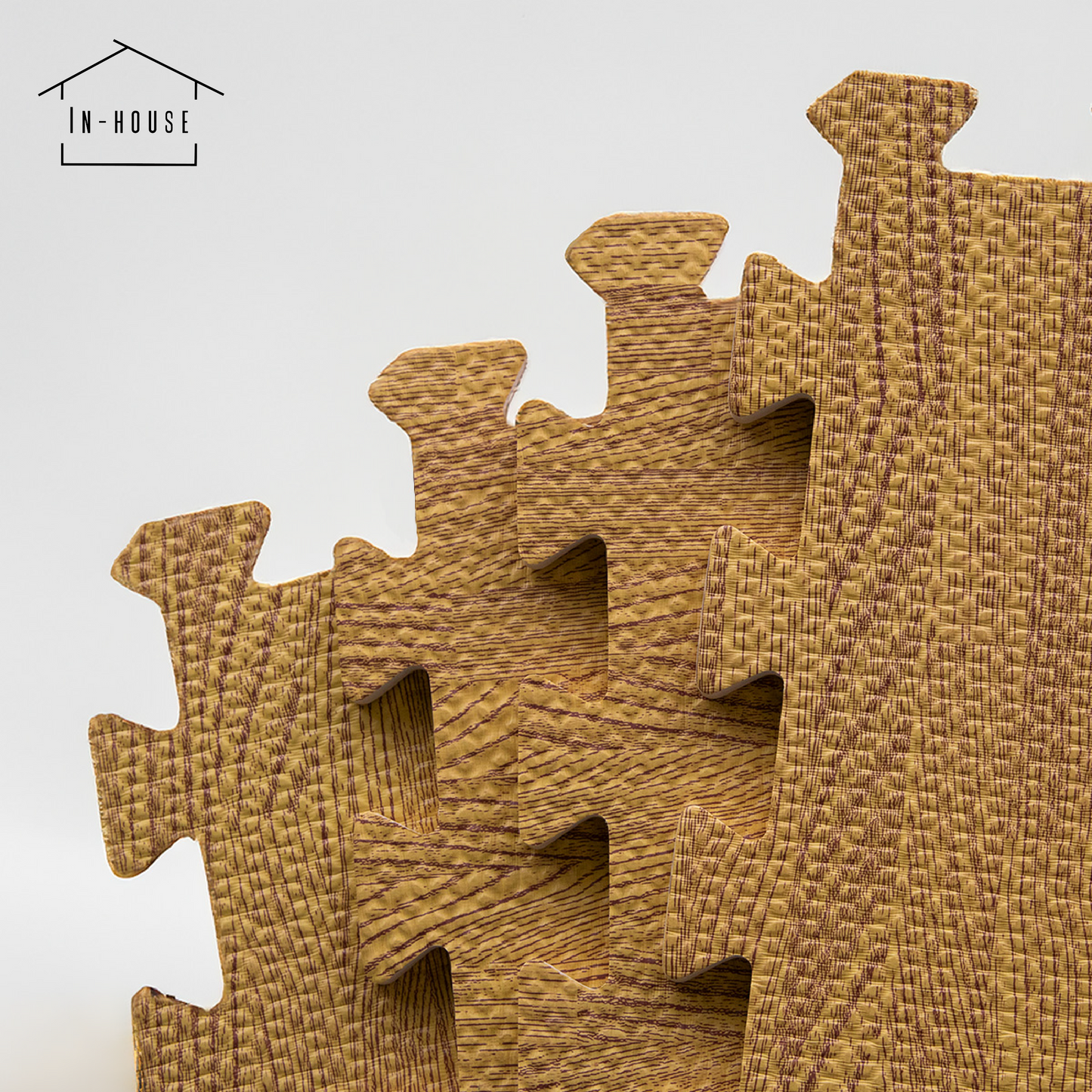 Set 4 Tapetes De Foamy Madera Clara