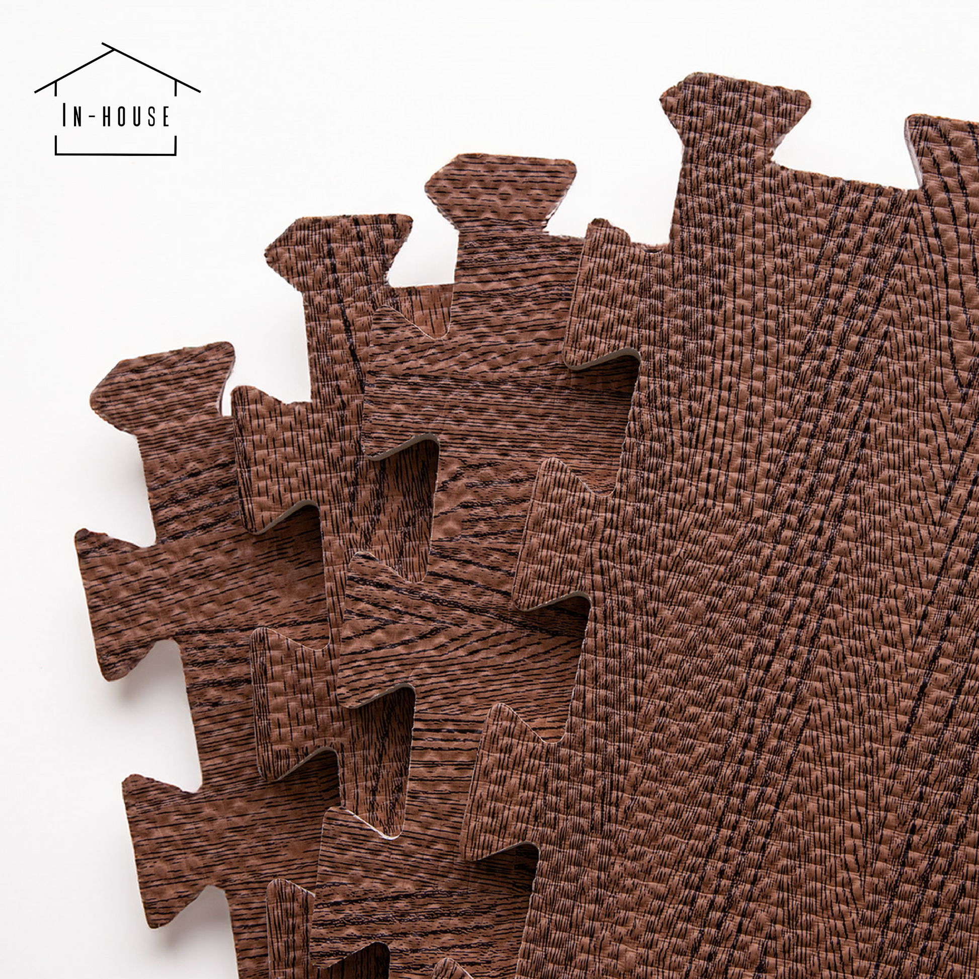 Set 4 Tapetes De Foamy Madera Nogal - Marchante MX