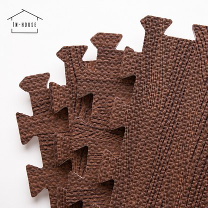 Set 4 Tapetes De Foamy Madera Nogal - Marchante MX