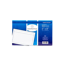 Paquete 100pzas Tarjeta Rayada 5X8pulg.