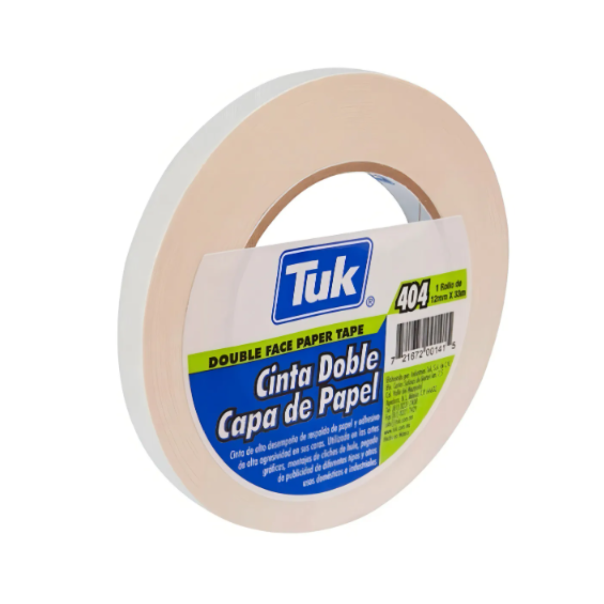 Cinta Doble Capa Tuk 404 24mmx33m Alto Desempeño Adhesivo