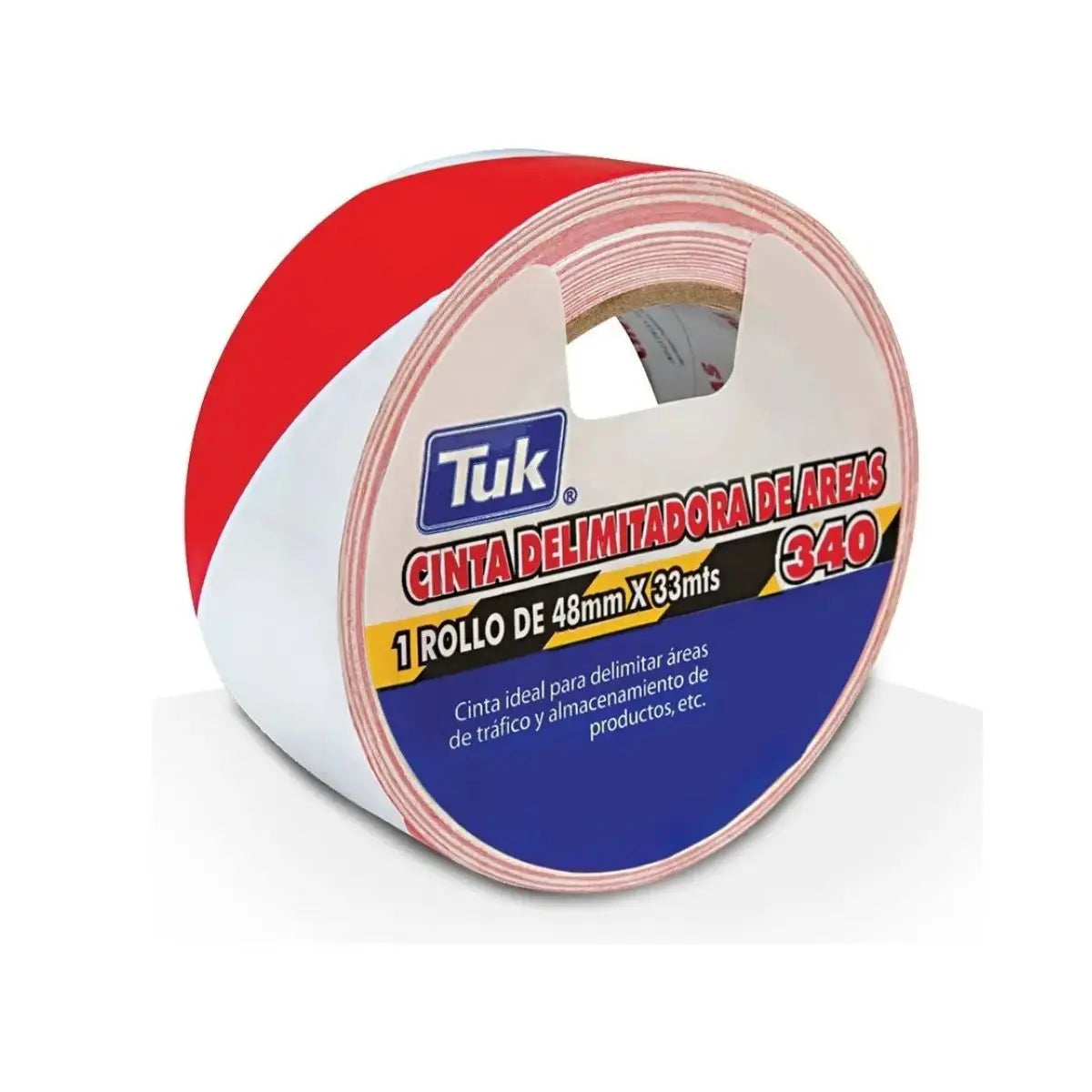 CINTA  DELIMITADORA ROJO / BLANCO 48mm x 33m TUK - Tuck