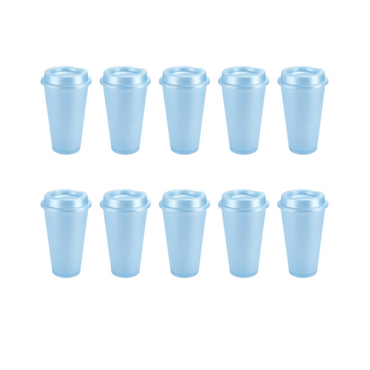 Pack 10 Vasos Plastico Promoopcion Cafetero 475ml Colores