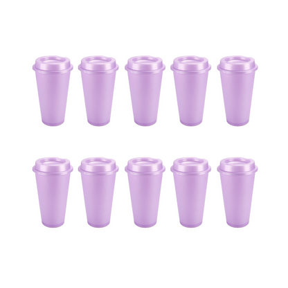 Pack 10 Vasos Plastico Promoopcion Cafetero 475ml Colores