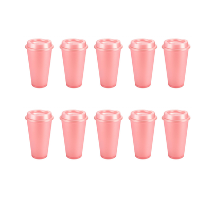 Pack 10 Vasos Plastico Promoopcion Cafetero 475ml Colores