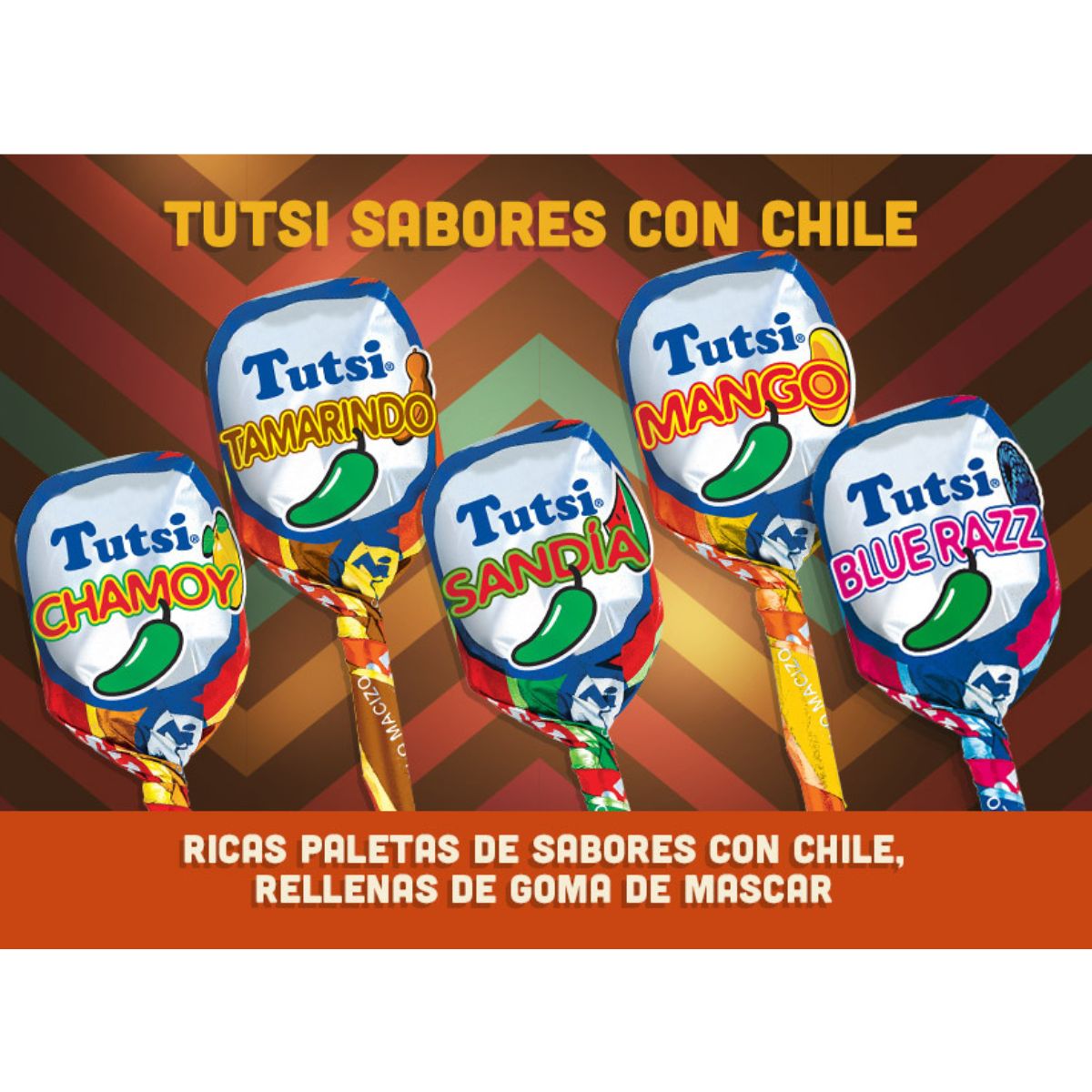 Paleta Sabores Surtidos Tutsi Pop Bolsa 24 Pz Variedad