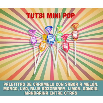 Paleta Mini Sabores Sutidos Tutsi Pop Bolsa 60 Pz Caramelo