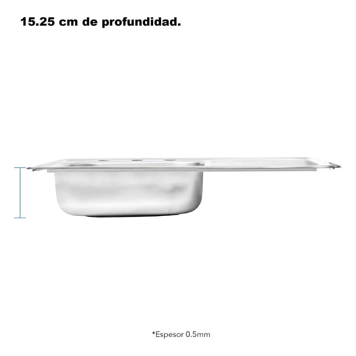 Tarja Sencilla Sobreponer Escurridero Derecho Meer 80 × 50 × 15 cm INNER - CNX - vista trasera