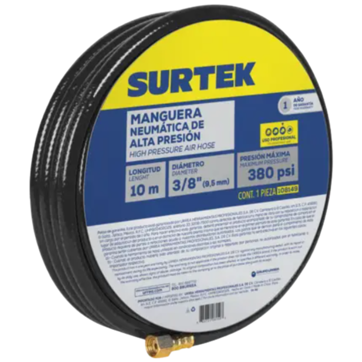 Manguera para aire de alta presión 3/8x15m