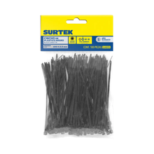 100 Cinchos Plasticos 100 x 2.5 mm Tensión 8 Kg Negros Surtek