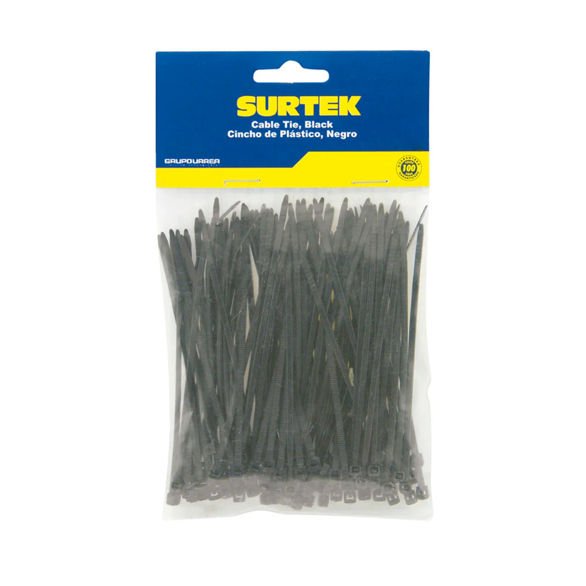 50 Cinchos Plasticos 150 x 3.6 mm Tensión 18 Kg Negros Surtek