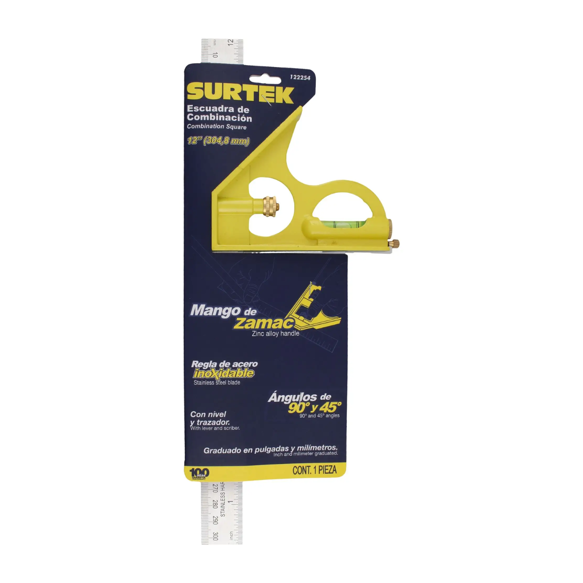 Escuadra de Combinación con Mango Zamac 12" Surtek
