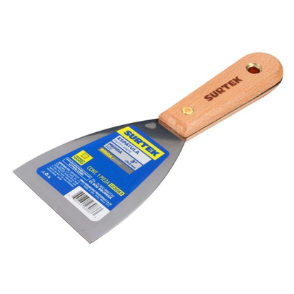 Espatula Rigida Mango Madera 3" Surtek