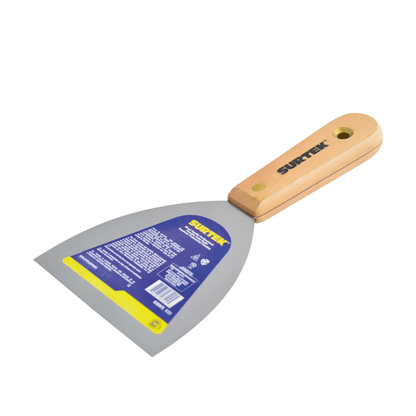 Espatula Flexible de Acero de Alto Carbon con Mango de Madera 3" Surtek