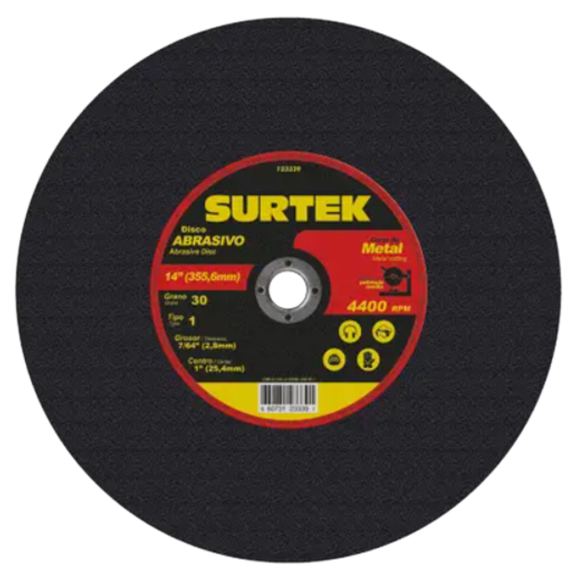 Disco abrasivo tipo 1 para metal 14x7/64 para máquina estacionaria
