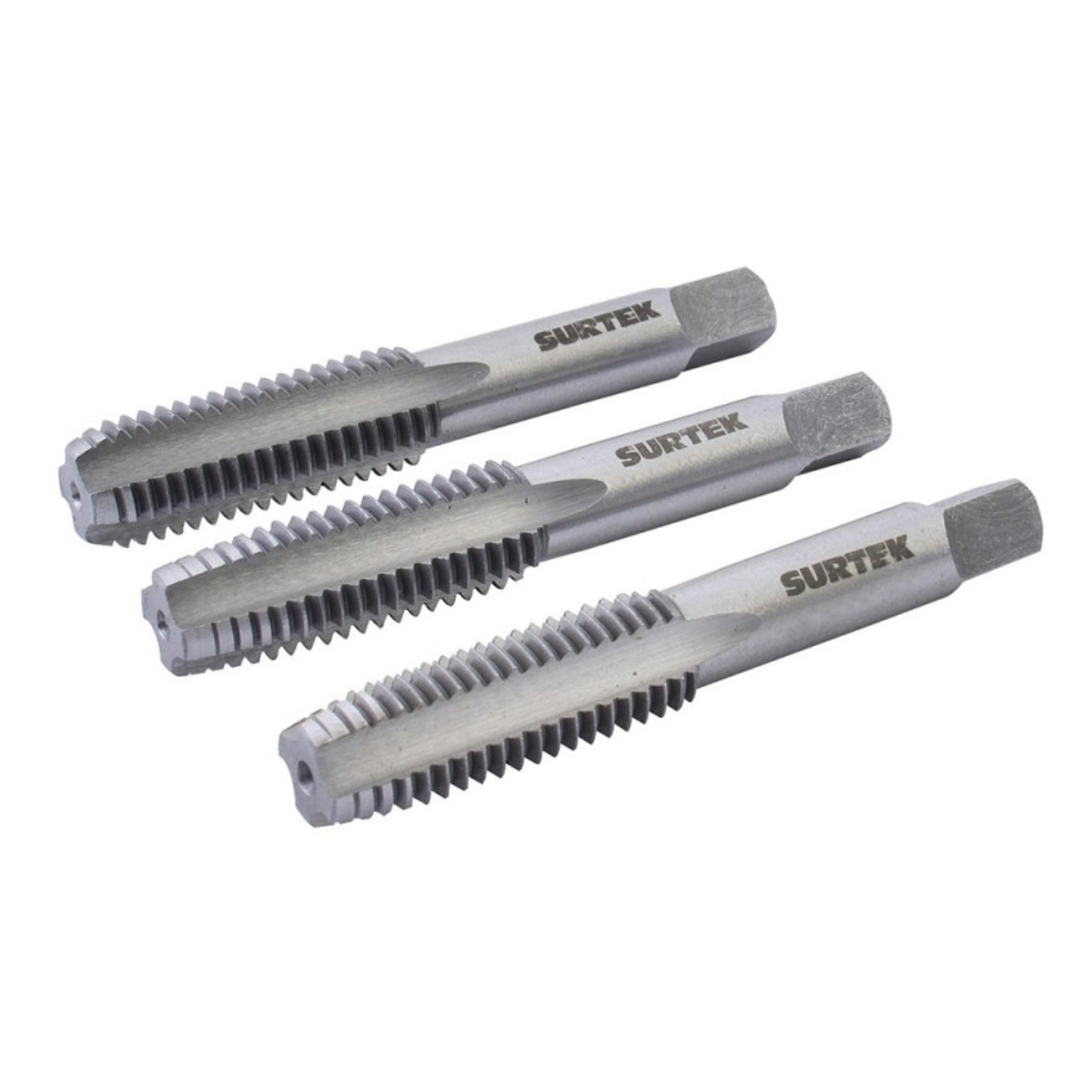 Juego de 3 Machuelos de Acero al Carbón 3/8"- 16NC Surtek