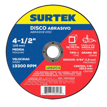 Disco Abrasivo Tipo 1 Para Metal 4-1/2" x 1.2 mm Surtek