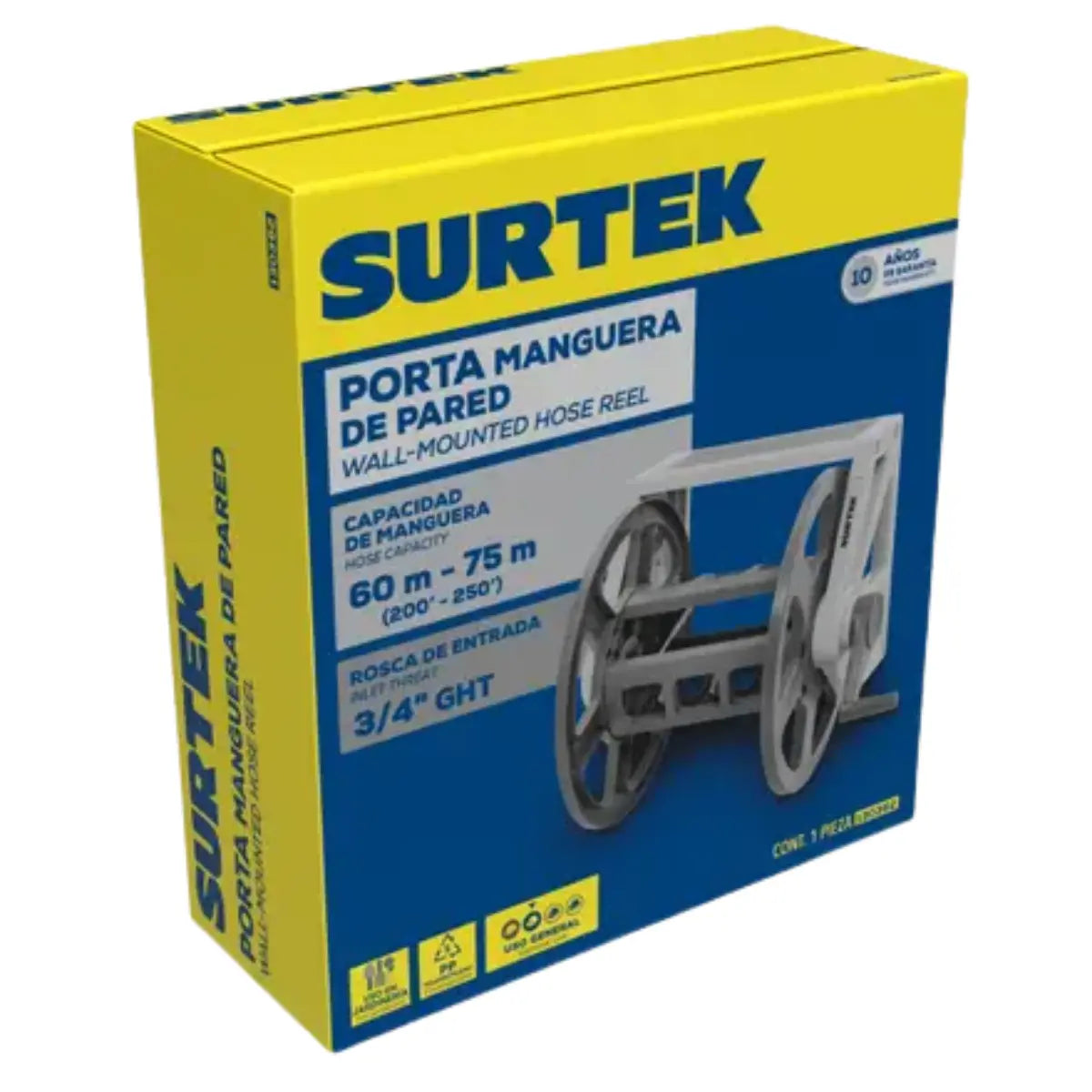 Porta Manguera d/Pared 130362 Surtek 75m - Lock