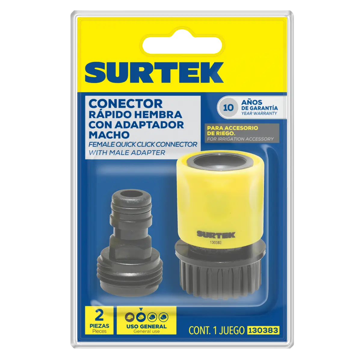 2pz Juego Conectores p/Manguera 130383 Surtek d/Riego
