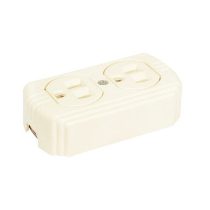 Contacto Doble Superficie Aterrizado Color Marfil Surtek