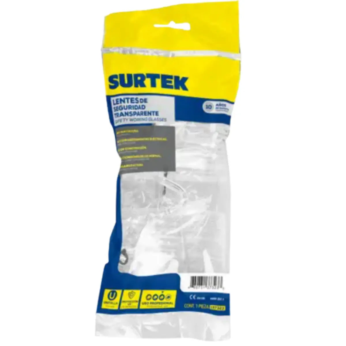 Surtek 137323 Lentes de seguridad modelo tradicionales, transparentes - Surtek