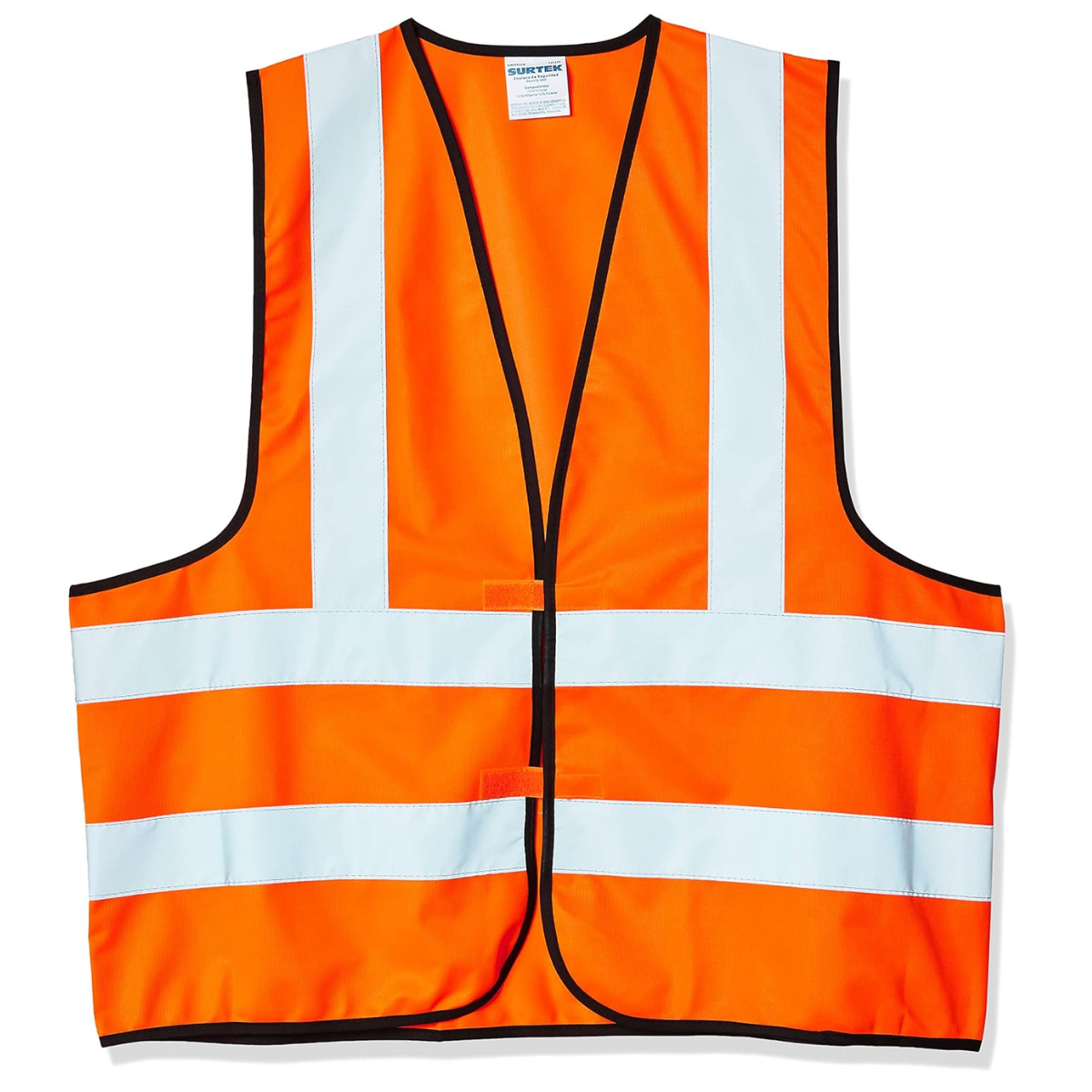 Chaleco Seguridad Tela Naranja con Cintas Reflejantes Surtek