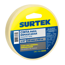 Cinta Masking Tape para Enmascarar 1/2" x 50 m Surtek