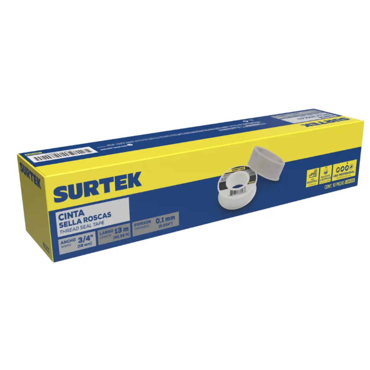 Cinta sella roscas 3/4x13mCinta sella roscas para alta temperatura 19 mm x 13 m Urrea