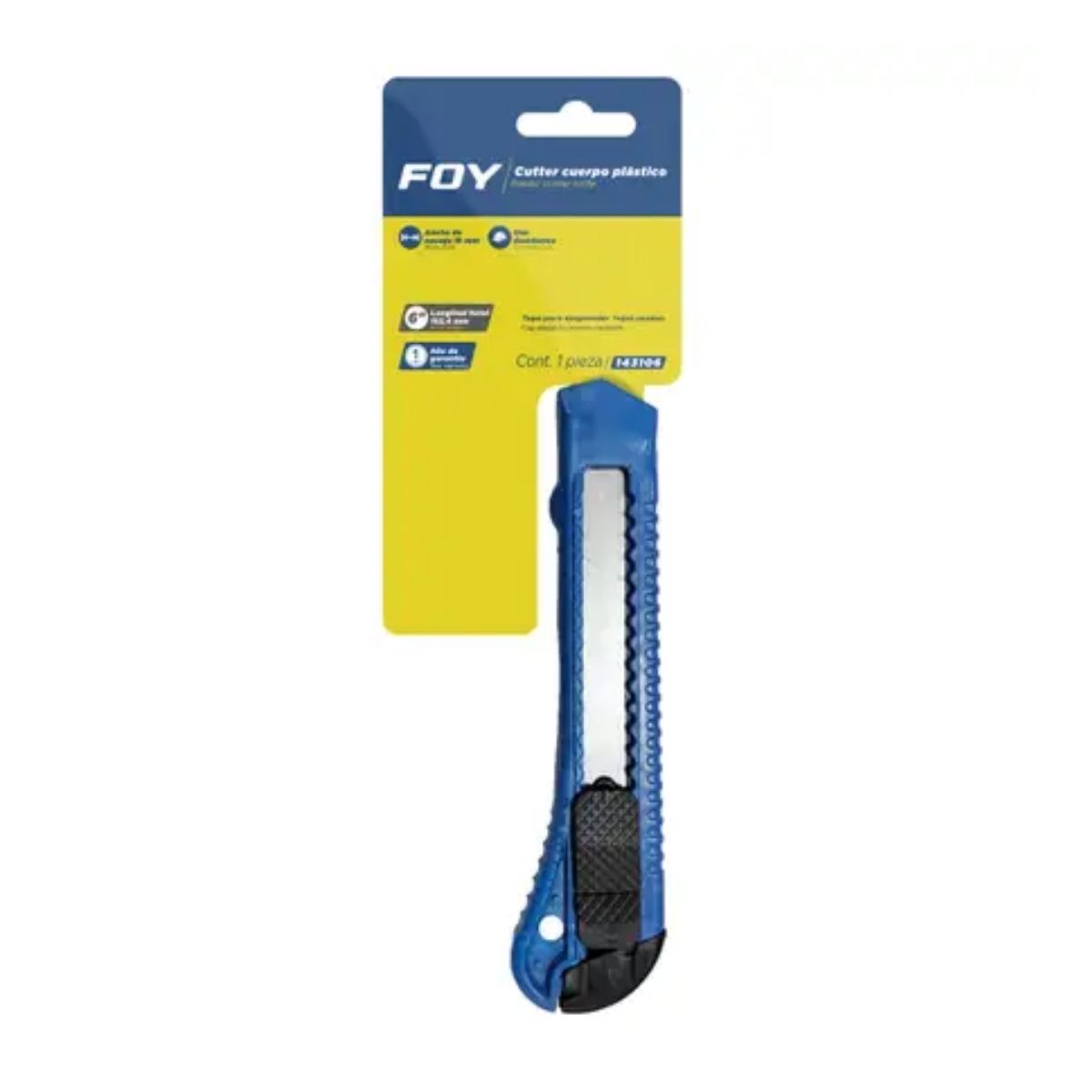 Cutter c/ Cuerpo Plastico Foy 18 mm Manual