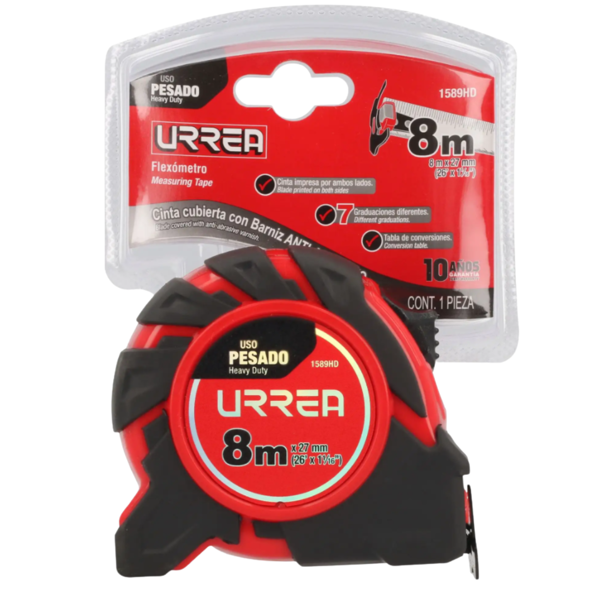 Flexómetro caucho ant-imp 8m