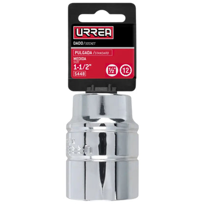 Dado cuadro de 1/2, 12 puntas, en pulgadas, 1-1/2 Urrea